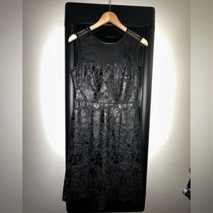 Sara Emanuel dress with leather accents and mesh backing